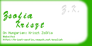 zsofia kriszt business card